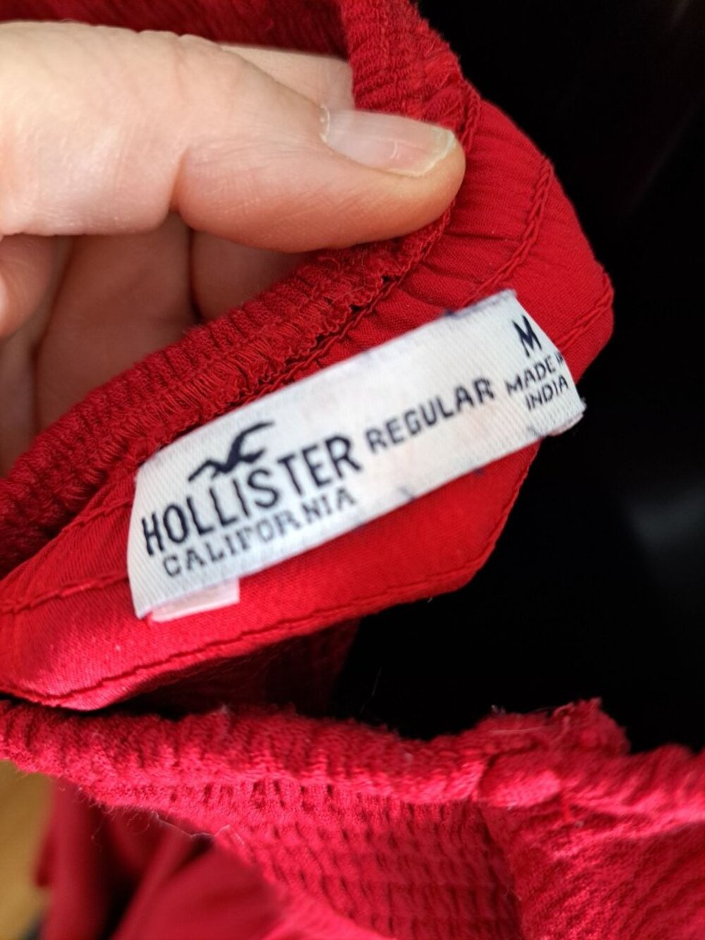 Y2K Hollister Babydoll Red Smocked Midi Dress Milkmaid Puff Sleeve Medium - Picture 6 of 11